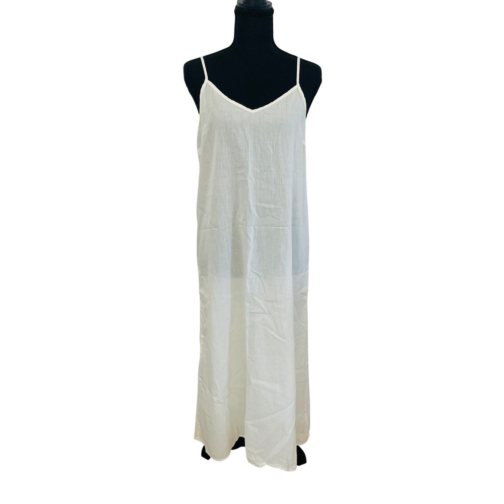 THE GREAT. Cotton Semi-Sheer Maxi Slip 0 Dress Lightweight Cream Sexy Fairy $425